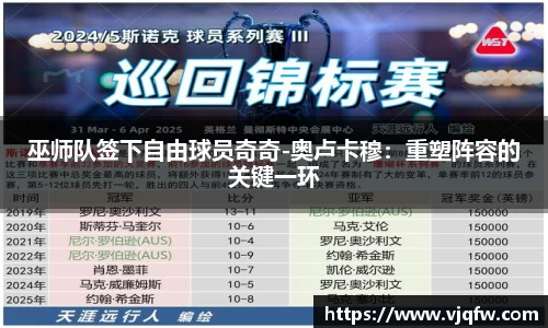 巫师队签下自由球员奇奇-奥卢卡穆：重塑阵容的关键一环