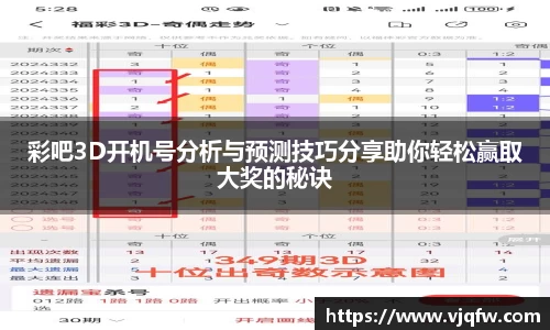 彩吧3D开机号分析与预测技巧分享助你轻松赢取大奖的秘诀