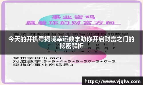 今天的开机号揭晓幸运数字助你开启财富之门的秘密解析